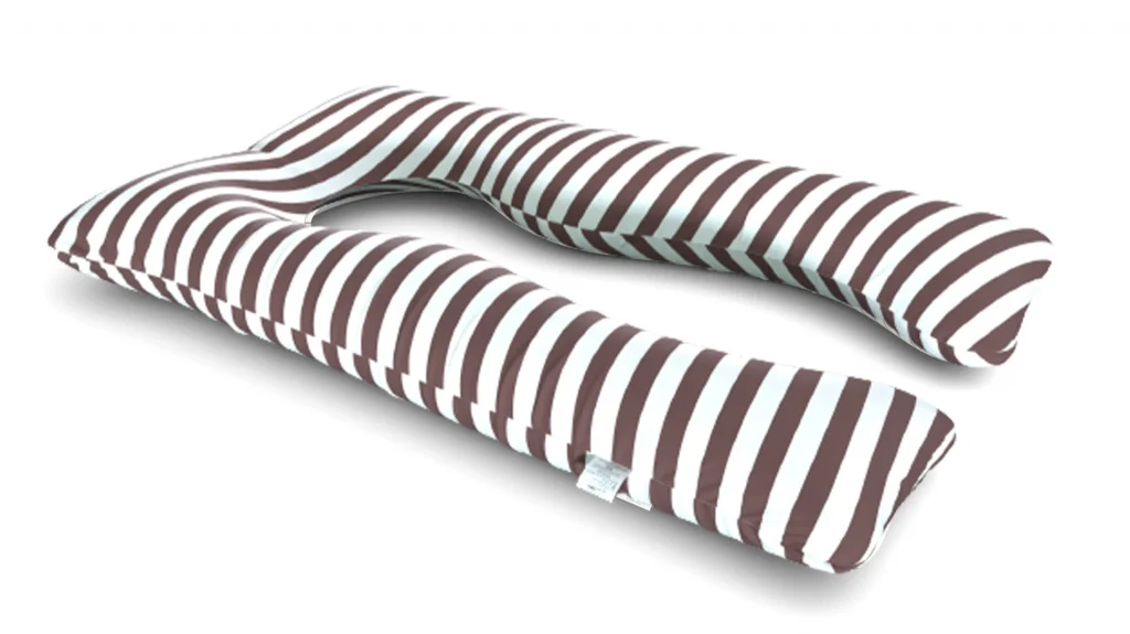 כרית הריון והנקה דגם QUEEN פסים חום בורדו